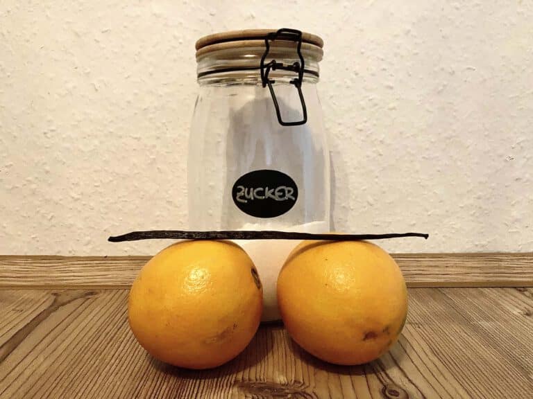 Zutaten für Orangen-Vanillesirup