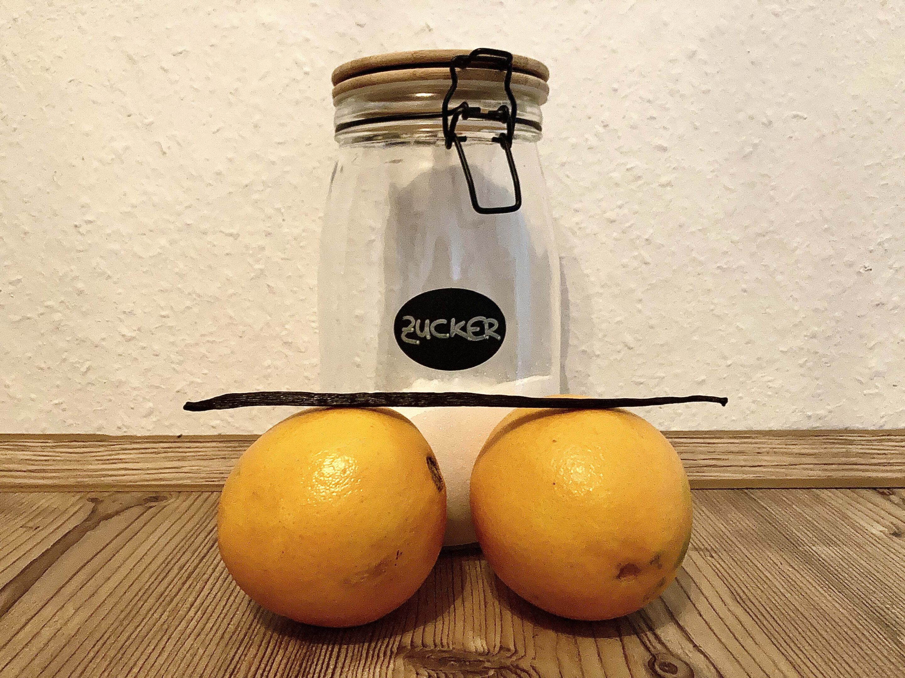 Zutaten für Orangen-Vanillesirup