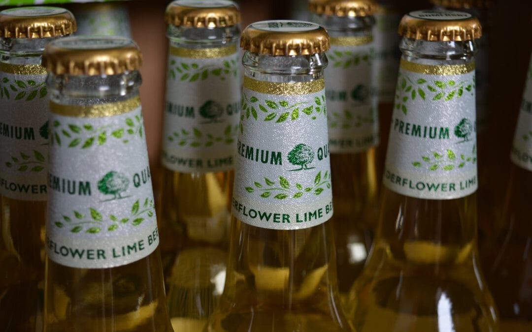flower lime beer bottle
