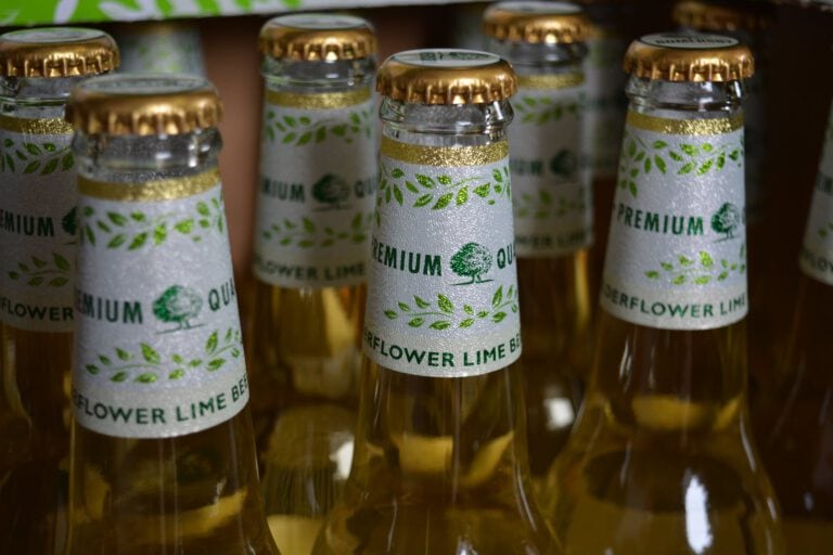 flower lime beer bottle