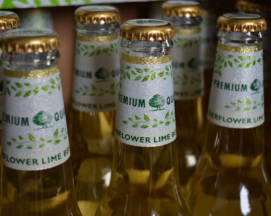 flower lime beer bottle