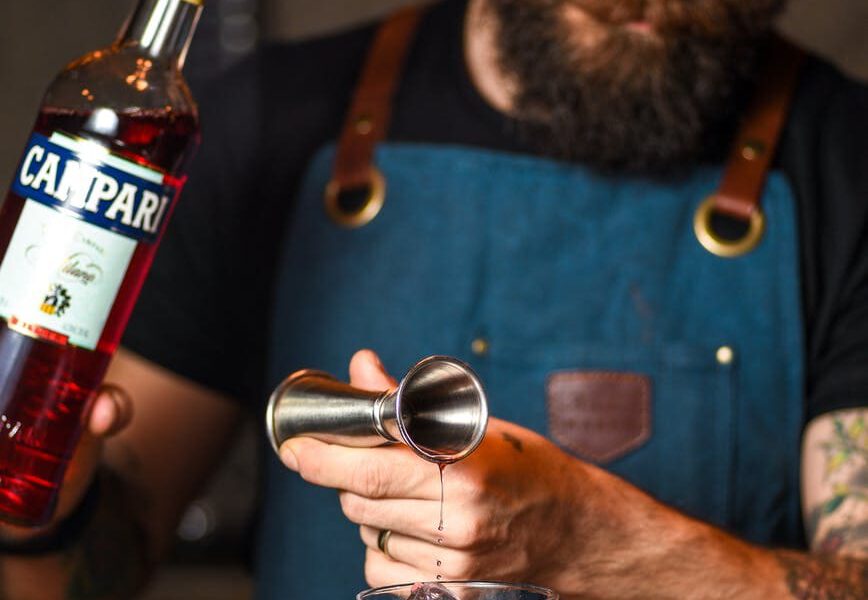 bartender making a cocktail drink