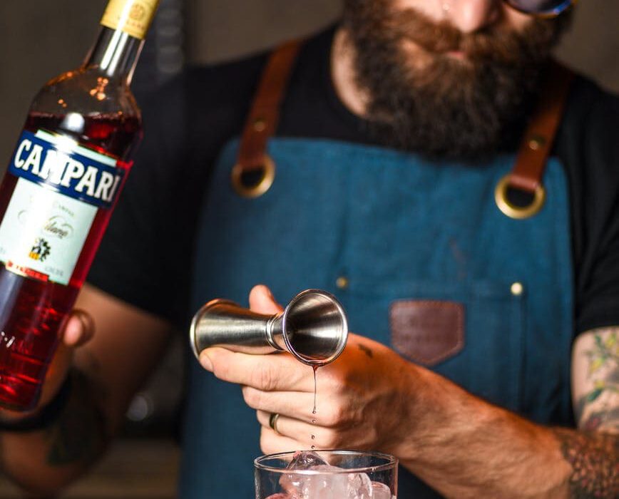 bartender making a cocktail drink