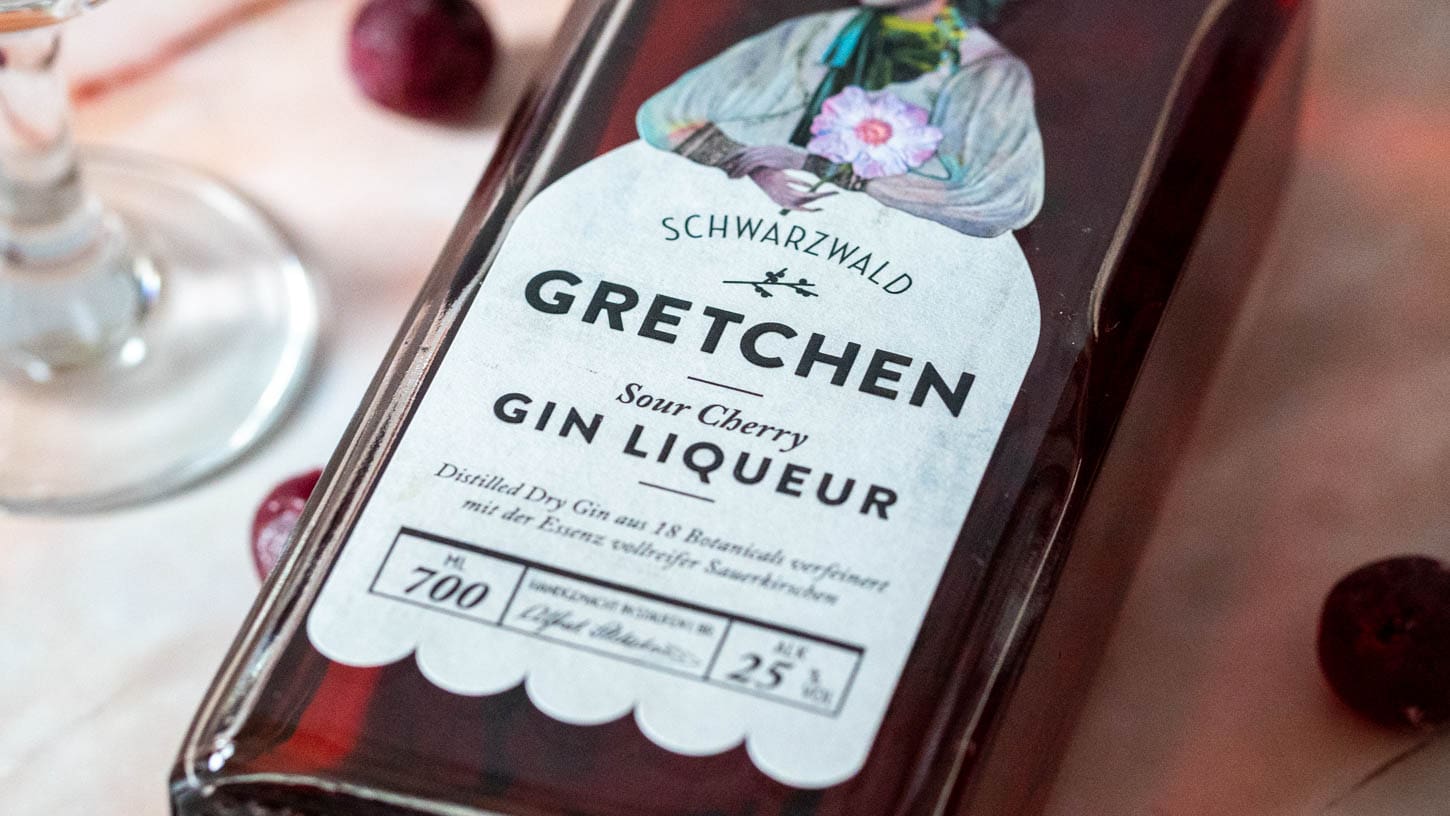Gretchen Sour Cherry Gin Liqueur etikett