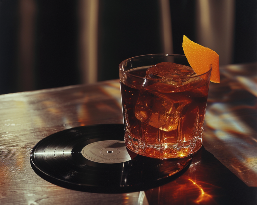 Boulevardier Cocktail auf Vinyl